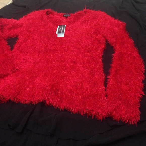 COPY - Fuzzy Red Sweater - Picture 2 of 3